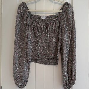 Sienna Sky Floral Long Sleeve Crop Top